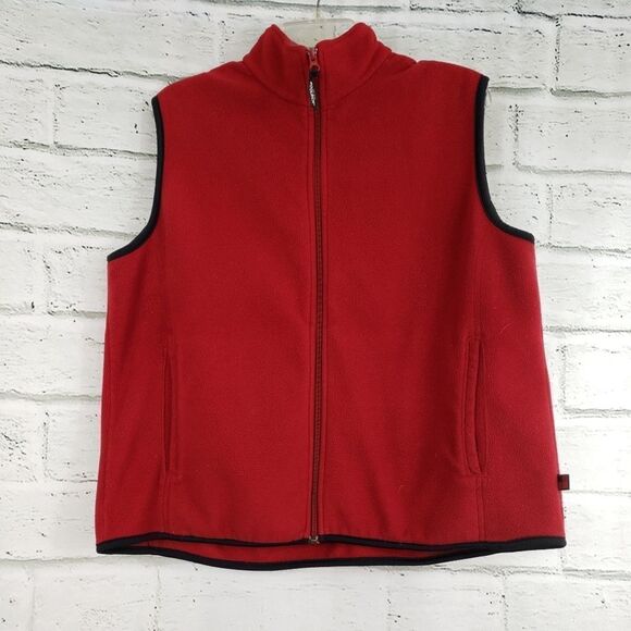 Woolrich red fleece vest jacket coat sleeveless - Picture 1 of 8